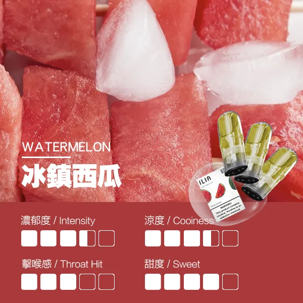 ILIA煙彈瓷芯霧化彈冰鎮西瓜口感webp 拓撲蒸汽天堂 LANATOP 台灣官網
